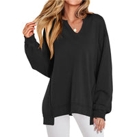 Valentina | Women's Oversized V-Neck Tunic Sweatshirt