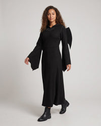 Isabelle | Hooded Flowing-Sleeve Full-Length Witch Dress