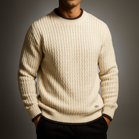 Merino | Textured Cable Design Knit Sweater