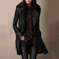 Miriam | Luxurious And Elegant Shearling Collar Leather Jacket