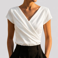 Adaline | Flattering V-Neck Style Wrap Blouse