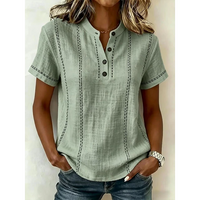 Emery | Vintage Striped Short-Sleeve Blouse