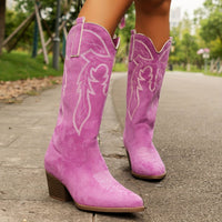 Aurelia | Stylish And Embroidered Wide-Calf Cowboy Boots