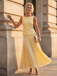 Angelina | Structured Bodice Pleated Skirt Set