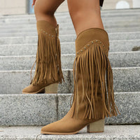 Mira | Women's Wide-Calf Western Fringe Cowboy Boots
