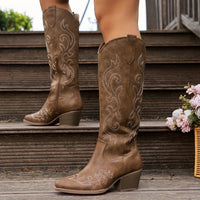 Luciana | Classic Wide-Calf Cowboy Boots With Western Stitching