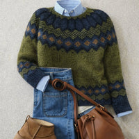 Aviana | Cozy Nordic Fair-Isle Knitted Sweater