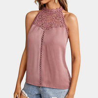 Talia | Elegant Lace Yoke Sleeveless Top