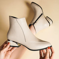 Evelyn | Chic Sophistication And Comfortable Low Heel Ankle Boots