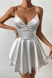 Celestine | Women's V-Neck Open-Back Cocktail Mini Dress