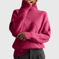 Jayla | Elegant Geometric Pattern Turtleneck Sweater