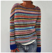 Rosalina | Retro Multi-Striped Relaxed Knit Sweater