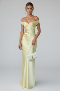 Sophie | Elegant Off-Shoulder Ruched Maxi Dress