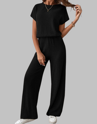 Julia | Ribbed Two-Piece Wide-Leg Set