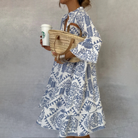 Gracie | Effortless Patterned Long Sleeve Mini Dress
