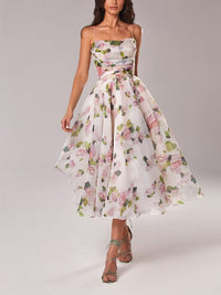 Luna | Comfortable Floral A-Line Midi Dress for Women