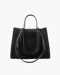 Samara | Minimalist Contrast-Stitch Vegan Leather Tote Bag