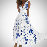 Amira  | Elegant Floral Sleeveless  Maxi Dress