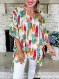 Celina | Comfortable And Vibrant abstract print tunic top