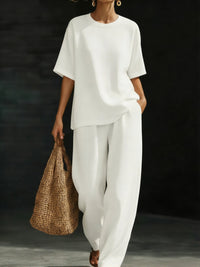 Natalie | Effortless Two-Piece Set with Wide-Leg Trousers