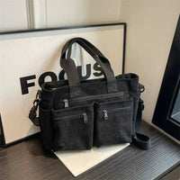 Nyla | Corduroy Multi-Pocket Convertible Tote Bag