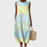 Liora | Women's Sleeveless Relaxed Fit Linen Midi Dress