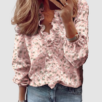 Aliyah | Charming And Romantic Floral Ruffle Blouse