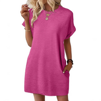 Andrea | Textured Ribbed T-Shirt Dress