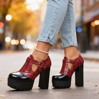 Emilia | Women's Platform Block Heel Mary Jane Pumps