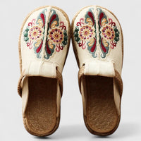 Diana | Floral embroidered mules