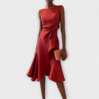 Athena | Elegant Asymmetric Midi Dress for Special Occasions