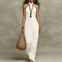 Layla | Elegant And Breathable Halter Maxi Dress