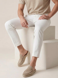 Mason | Men's Suede-Look Open-Heel Stitched Slip-On Mules