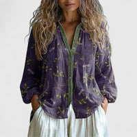 Lainey | Elegant And Comfortable Retro Print Blouse