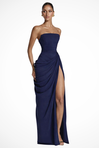 Freya | Elegant And Sophisticated Strapless Ruched Maxi Dress