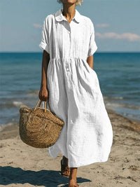 Ramona | Elegant Cotton Shirt Dress with Defined Waist