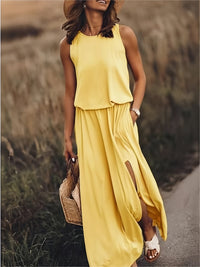 Leila | Elegant And Airy Blouson Maxi Dress