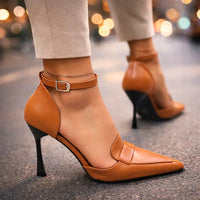 Natalia | Elegant Ankle Strap Pointed-Toe Heels