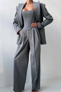 Evelyn | Elegant Herringbone Three-Piece Suit Set