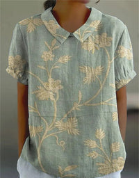 Maria | Floral Print Short Sleeve Shirt