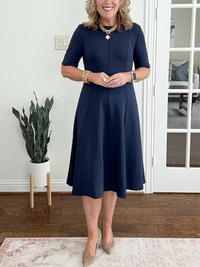 Luna | Elegant And Flowing Half-Sleeve Midi Dress