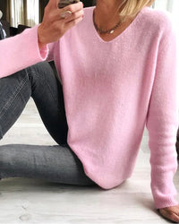 Aliyah | Cozy & Elegant V Neck Long Sleeve Sweater