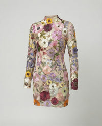Zaria | Elegant High-Neck Embroidered Mini Dress