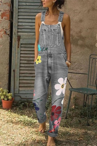 Chloe | Playful And Vibrant Floral Denim Jumpsuits