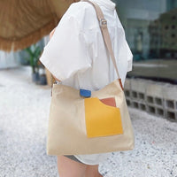 Rosie | Color Block Canvas Tote Bag