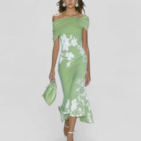 Alice | Elegant midi dress with statement print