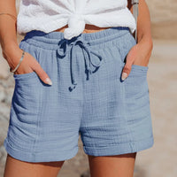 Camila | Airy Linen-Feel Summer Shorts with Lace Accents