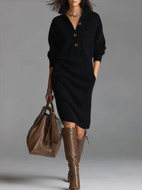 Elena | Stylish and Elegant Ribbed Knit Dress