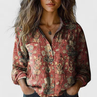 Stella | Vintage Botanical Tapestry Floral Shirt