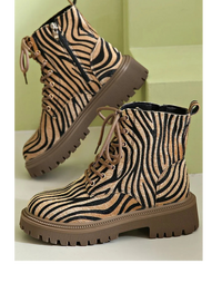 Catalina | Women's Zebra Print Lace-Up Boots